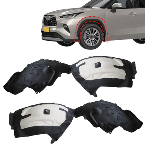 Sekeseauto 1 Pair Front Left & Right Side Fender Liners, Compatible with Toyota Highlander 2020-2023 Replace# 538060E170 538050E170 TO1248240 TO1249240, Front Wheel Fender Splash Set