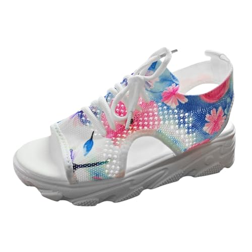 Sandalias con tiras de tejido de malla para caminar ligera y fresca este verano
