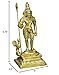 Gangesindia Brass Standing Murugan Lord Kartikeya Statue, Traditional Hindu Deity Sculpture (7.62 cm,6.35 CM, 17.15 CM) (Murugan Karatikeya Idol)