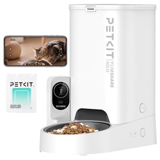 PETKIT Automatic Cat Feeder with Camera, 1080P HD Video with Night Vision, 2.4G WiFi Pet Feeder for Cat & Small Dog, 2-Way Audio & Meal Call Pet Food Dispenser with Desiccant Bag, Motion Capturing