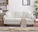 SZLIZCCC Cream Velvet Sofa Three Seater Couch，78 inches Long Sofas,Soft Sitting Sofa，Couches for L