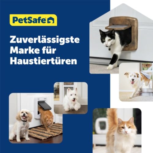 PetSafe Staywell Magnetische Katzenklappe Deluxe, Magnet-Schlüssel gibt nur Ihrer Katze Zugang - hält fremde Tiere draußen, mit 4 Verschlussoptionen, für Katzen bis zu 7 kg, Braun