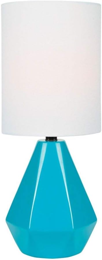 Lite Source Mini Table LAMP, Blue Ceramic/White Linen Shade, E27 A 60W LS-23204BLU