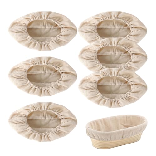 6 Pieces Oval Banneton Proofing Cloth liner, 10 inch Bread Proofing Basket Liner, Sourdough Baking Dough Basket Cloth Liner for Bakery Home Baking (Basket Not Included)(Oval)