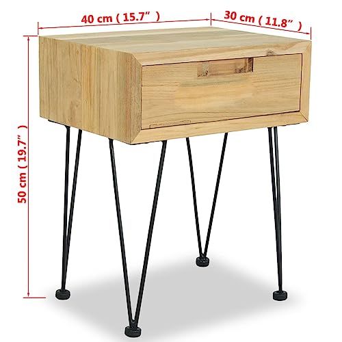 Table de chevet en teck compacte pour optimiser une petite chambre