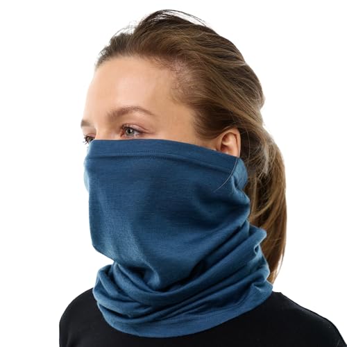Image of Merino Wool Sun & Wind-proof Neck Gaiter 17.5um - Breathable Multi-Use Face Covering - Neck Warmer & Ski Mask for Women, Men
