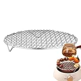 Tragbarer Camping-Grill, Lagerfeuer-Grill, runder Metallgrill, tragbarer Metallgrill, Kochausrüstung für Feuer, Ersatzgrill für