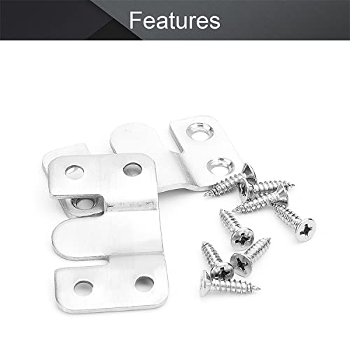 Image of Nails for Hanging Pictures,Picture Hooks 20PCS Flush Mount Bracket 1.69 inch x 0.75 inch Interlocking Photo Frame Hook Stainless Steel Wall Mount Clip Hook for Picture Display Art Gallery Wall Mount Hardware