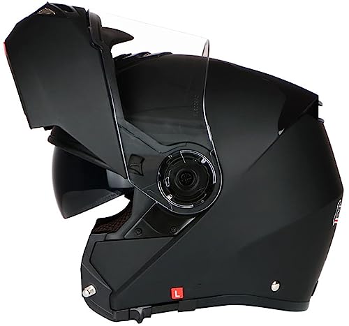 ZLYJ Casco Abatible para Motocicleta, Casco Integral con Doble Visera, Casco Plegable, Casco Modular, Aprobado por Dot G,X-Large