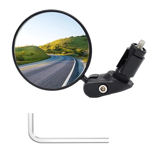 leruiyezs Retrovisor Bicicleta,para Manillar 16 22 mm,Ø75mm,Convexo HD,Giratorio 360° Plegable Ajustable,Con Llave Allen,Universal para E Bike,Carretera,MTB,Accesorios Bicicleta,Espejos de Bicicleta