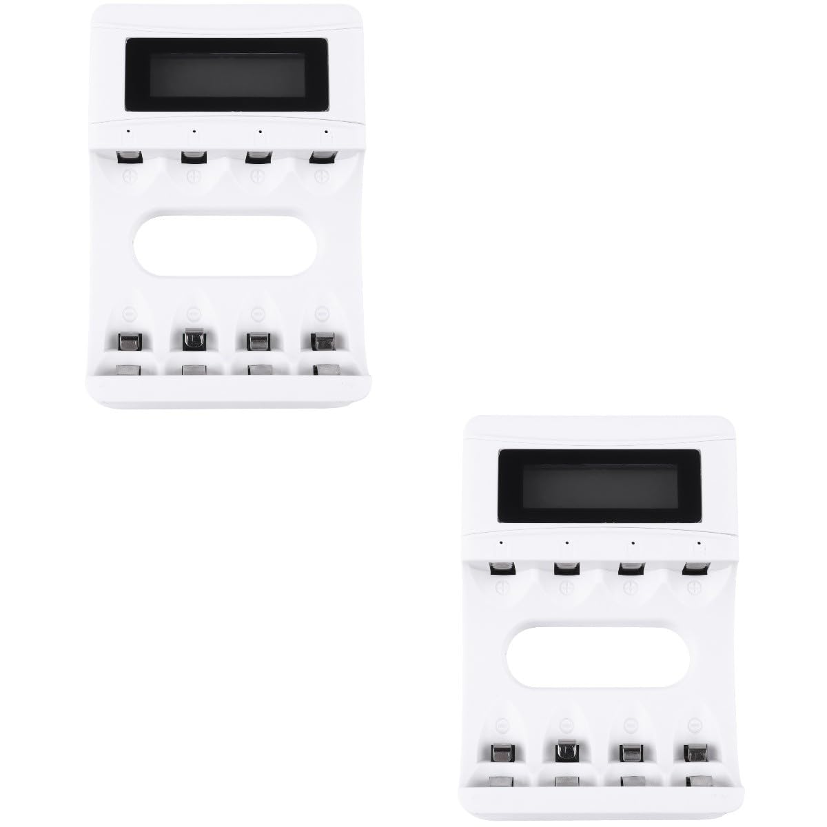 TEHAUX 2pezzi Caricatore Usb Lcd Slot Per Batterie Ricaricabili Con Protezione Da Sovraccarico e Display Integrato Compatibile Con Pile Stilo e Altre Batterie Ricaricabili