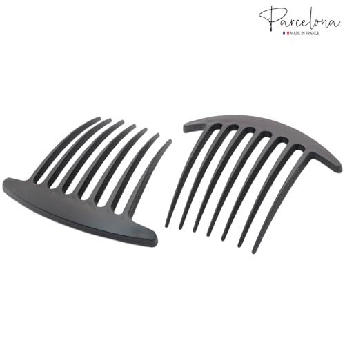 Peines laterales Parcelona 7 dientes 10 cm negro set de 2 miniatura 5