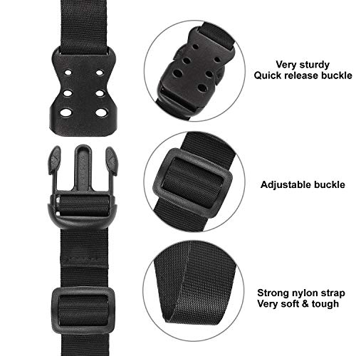 Ayaport Utility Straps with Buckle 48\" Quick-Release Adjustable Nylon Straps Black 4 Pack - Thumbnail 2