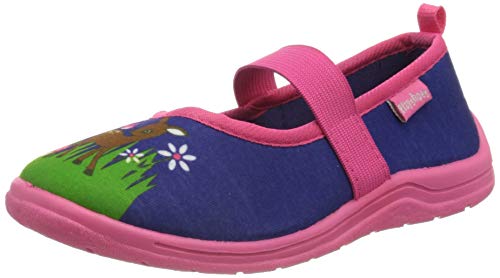 Playshoes Jungen Mädchen REH Niedrige Hausschuhe, Marine/rosa,...