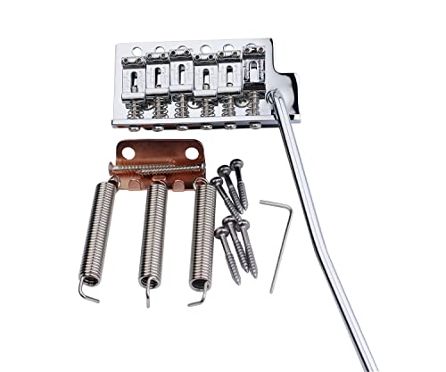 Guyker Tremolo Bridge Vintage Bent Steel Saddles Compatible With Start St Electric Guitar (Gk-1004, Chrome) #TOP1