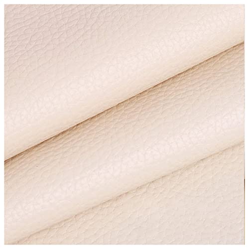 AnnDZ Kunstleder-Bettwäsche 140x100cm PU Kunstleder Vinyl Ledertuch für Polster, DIY Handwerk Haarschleife Ohrringherstellung, Taschen(Color:Beige Weiß) Cover