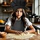 Kinder Schürze und Kochmütze Set,Verstellbare Kinder Kochschürze Kinderschürze für Jungen Mädchen 4-12Jahre,Schürze Kinders Schule,Malschürze,Bastelschürzen mit Taschen zum Kochen Backen Malen,Schwarz