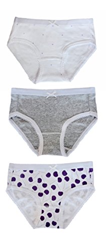 Feathers Girls Cherry Print Tagless Briefs Underwear Super Soft Panties 3-Pack3