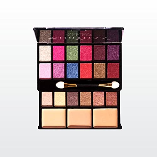Shryoan All Lit Make-up Kit With 18 Eyeshadow & 3 Highlighter Powder Make-up Palette | Highly Pigmented Pocket Friendly Make-Up Kit | (20 gm) (Shade 02)