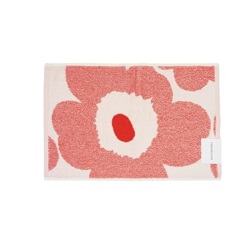[マリメッコ] marimekko タオル 32×50cm ゲストタオル ハンドタオル フェイスタオル ウニッコ柄 marimekko UNIKKO VIERASPYYHE GUEST TOWEL オフホワイト×オレンジレッド 075127-130 [並行輸入品]