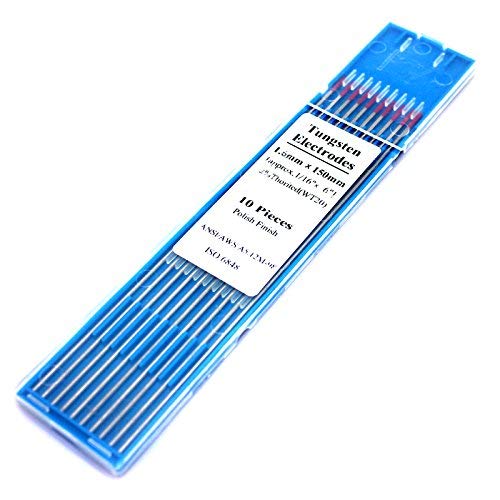 41Fxf JNV4L. SL500 Wolfram 1.6 * 150 mm Thoriated Tungsten Electrode Rod Needle/Wire For Tig WSME Super Welding Machine (10 Pcs, Red)