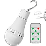 Top 36 Best Solar Camping Lanterns Review in 2024 56 Flyhoom USB Rechargeable Light Bulb with Remote, 4 Light Modes, 4 Timer Functions, Portable Emergency Light Bulb Portable LED Camping Lights for Camping Home Indoor Emergency