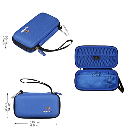 Aproca Case Compatible with Beijue/TaddToy/GREENCREEK 16 Bit Handheld Games, Portable Storage Bag for Accessories -Blue (Case Only)