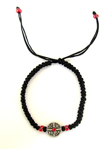 Handmade Christian Orthodox Komboskoini Prayer Rope Bracelet Black With Adjustable Cord Br2 #TOP2