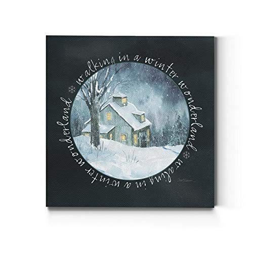 Renditions Gallery Canvas Wall Art for Christmas Decor Walking in a Winter Wonderland Abstract Artwork for Bedroom Home Kitchen Wall Decorations - 40"X40" LT05