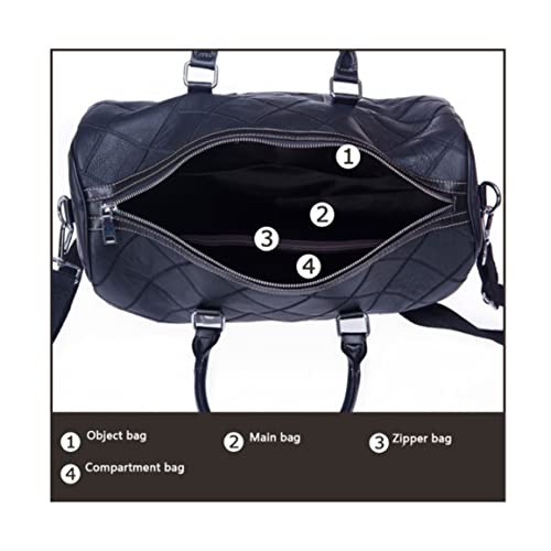Mens Shoulder Bags Travel Bags for Mens, Genuine Leather Duffle Bags for Men, Briefcases Handbags (Color : Black)3