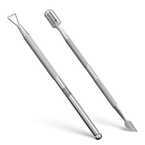 Beautizon Cuticle Pusher-Stainless Steel Gel Nail Polish Remover Manicure and Pedicure Tool set Peeler Scraper Pedicure Kit for Fingernail and Toenails.