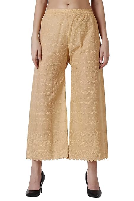 Hand Embroidered Women’s Loose Fit Palazzo Pants – Stylish and Comfortable