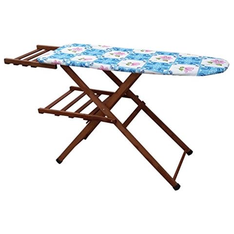 Bügelbrett aus dunklem Holz, Modell Mara Cover