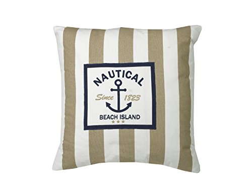 Urban Loft by Westex Nautical Stripe Feather Filled Cushion, 20" x 20", Beige