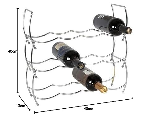 Viscio Trading 171532 Stackable Chrome Wine Rack, Steel, Silver, 13 x 40 x 40 cm - Image 5