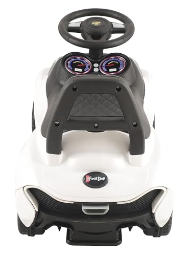 Image of JoyRide Spider Car with Music & LED Light, Ride on for Baby with Backrest, Under Seat Storage & Big Wheels, Ride on for Kids 1 to 3 Years Upto 25 Kgs White