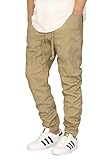 URBANJ Men's Khaki Twill Drop Crotch Jogger Pants (5X)