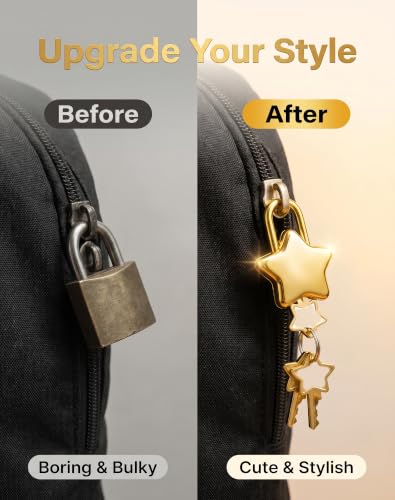 Image of Mini Star Shaped Padlock with Key Cute Decorative Padlock for DIY Projects Diaries Journals and Crafts Star Lock for Girls Design(Gold-2PCS)