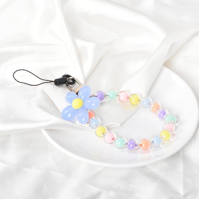 Miniatura 5 de Cordones de muñeca para teléfono celular con cuentas para mujeres, adolescentes, niñas, antirrobo, correa de teléfono para teléfono, llavero