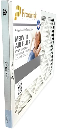 Filtre à air 14 x 20 x 1 MERV 11 Proairtek AF14201M11SWH propre et net