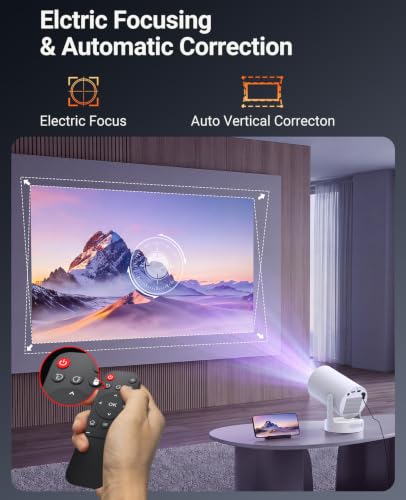Image of Mini Projector, Support 4K 1080P Portable Projector with Electric Focus
