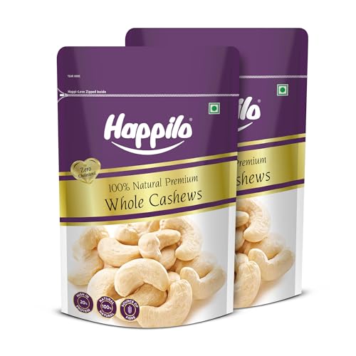 Image of Happilo 100% Natural Premium Whole Cashews, 200 g (Pack of 2)