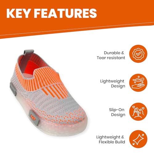 Image of Coolz Kids Unisex Casual Knitted Shoes with Multicolored LED Lights Blink-7 for 1-4 Years Boys and Girls