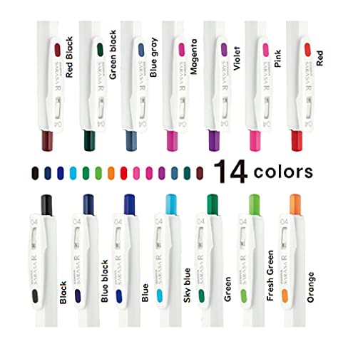 Set de 14 bolígrafos gel retráctiles Sarasa R 0.4mm miniatura 2