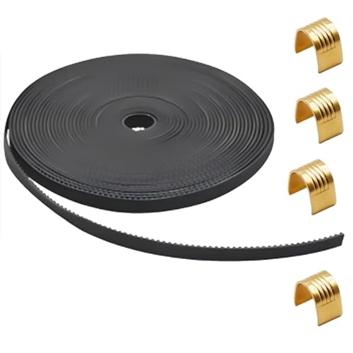 5M Offizieller Zahnriemen GT2 6 mm Breit, 2GT-Zahnriemenabstand 2 mm mit 4 Kupferhülsen für Creality Ender 3, Ender 3 V2, Ender 3 Pro, Ender 5 Serie, CR-10-Serie, für Anycubic Kobra 2 Kobra Max CNC