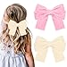 2PCS Velvet Hair Bows Hair Ribbon Clips Big Fall Alligator Clips Hair Accessories for Women Girls Toddlers Kids Baby Pink Beige