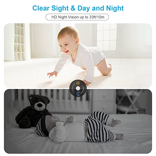 Image of [2022 New] Pet Camera, 1080P Indoor Security Camera, Home Camera with Phone App, 360 Degree WiFi Camera Wireless for Baby /Dog, IR Night Vision, Motion Detection, 2-Way Audio, Work with Alexa