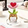 Gossby Handmade Positive Heart Flower Crochet with 'Sometimes You Forget You're Awesome Reminder' Card - Encouragement Gifts for Friend - Cute Inspirational Birthday Gift for BFF Sister Coworker Women