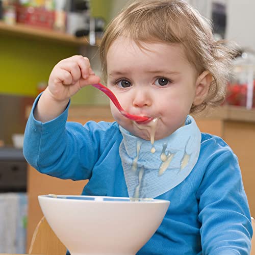 WD&CD 4 Stück Baby Dreieckstuch Lätzchen, Doppellagig Weiche & Absorbierende Musselin Halstüch Sabberlätzche mit 2 Verstellbares Druckknopf - A