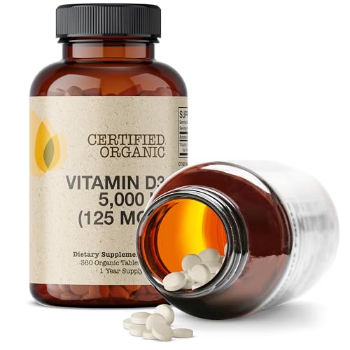 Futurebiotics Vitamin D3 5,000 IU (125 MCG), USDA Certified Organic Vitamin D Supplement, 360 Tablets - Image 5
